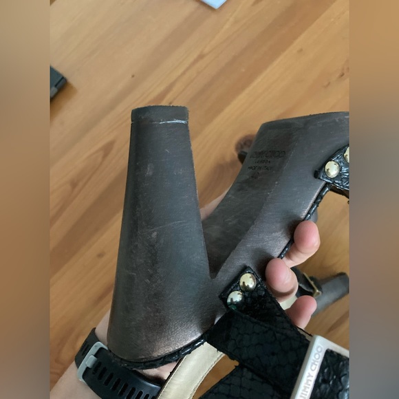 Jimmy Choo black platform buckle sandals - Picture 6 of 9